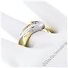 Image 8 : Italian 18kt Yellow and White 0.36 ctw Round Diamond Solitaire Wide Band Ring