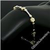 Image 3 : 14kt White and Yellow Gold 0.50 ctw Burnish Diamond Flower and Bar Link Bracelet