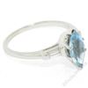 Image 7 : Vintage 14kt White Gold 1.20 ctw Marquise Aquamarine and Baguette Diamond Ring