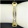 Image 8 : 18kt Yellow and White Gold 1.01 ctw Diamond Open Bangle Bracelet