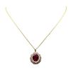 Image 2 : 11.34 Ruby and Diamond Pendant With Chain - 14KT Yellow Gold