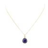 Image 2 : Faceted Sapphire Slice Pendant with Chain - 14KT Yellow Gold