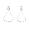 Image 1 : 0.51 ctw Diamond Dangle Crescent Earrings - 10KT White Gold