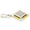 Image 3 : 18kt White and Yellow Gold 1.12 ctw Invisible Set Princess Cut Diamond Pendant