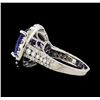 Image 3 : GIA Cert 8.56 ctw Tanzanite and Diamond Ring - 14KT White Gold