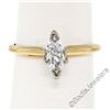 Image 1 : 18kt Yellow and White Gold 0.38 ctw Marquise Cut Diamond Solitaire Engagement Ri