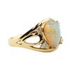 Image 2 : 2.14 ctw Opal and Diamond Ring - 14KT Yellow Gold