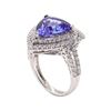 Image 4 : 4.79 ctw Tanzanite and Diamond Ring - 18KT White Gold