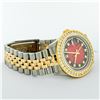 Image 9 : Rolex Mens 2 Tone Red Vignette String VS 3 ctw Channel Set Diamond Datejust Wris