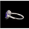 Image 3 : 18KT White Gold 4.41 ctw Tanzanite and Diamond Ring