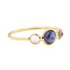 Image 1 : 1.20 ctw Sapphire and Moonstone Ring - 18KT Yellow Gold