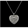 Image 1 : 14KT White Gold 0.82 ctw Diamond Pendant With Chain