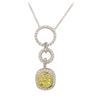 Image 1 : 0.28 ctw Diamond Pendant With Chain - 14KT Yellow And White Gold