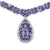 Image 2 : 34.55 ctw Tanzanite and Diamond Necklace - 14KT White Gold