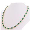 Image 2 : 20.56 ctw Emerald and 1.50 ctw Diamond 14K Yellow Gold Necklace