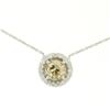 Image 3 : 14k White Gold GIA 1.41 ctw Fancy Brownish Yellow Round Diamond Pendant w/ Halo