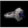 Image 2 : 2.70 ctw Tanzanite and Diamond Ring - 14KT White Gold