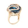Image 4 : 44.60 ctw London Blue Topaz And Diamond Ring - 14KT Rose Gold