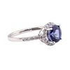 Image 2 : 2.04 ctw Tanzanite and Diamond Ring - 14KT White Gold