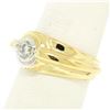 Image 2 : Men's 14kt Yellow and White Gold 0.40 ctw Bezel Round Diamond Solitaire Band Rin