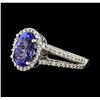 Image 1 : 3.04 ctw Tanzanite and Diamond Ring - 14KT White Gold