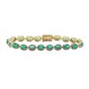 Image 1 : 8.51 ctw Emerald and Diamond Bracelet - 14KT Yellow Gold