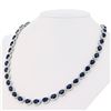 Image 2 : 34.17 ctw Blue Sapphire and 9.15 ctw Diamond 14K White Gold Necklace