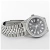 Image 4 : Rolex Mens Stainless Steel Black Baguette Diamond 36MM Datejust Wristwatch With