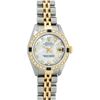 Image 2 : Rolex Ladies 2 Tone Yellow Gold 18K Gold Bezel MOP Diamond & Sapphire Datejust W