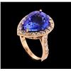 Image 4 : GIA Cert 8.88 ctw Tanzanite and Diamond Ring - 14KT Rose Gold