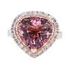 Image 1 : 6.61 ctw Morganite and Diamond ring - 14KT Rose Gold