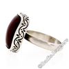 Image 5 : Vintage Sterling Silver Cushion Cabochon Carnelian Solitaire Ring