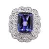 Image 2 : 10.17 ctw Tanzanite and Diamond Ring - Platinum