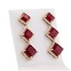 Image 2 : 16.77 ctw Ruby and 1.41 ctw Diamond 14K Yellow Gold Earrings