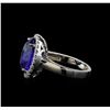 Image 3 : 7.98 ctw Tanzanite and Diamond Ring - 14KT White Gold