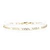 Image 1 : Pave Figaro Bracelet - 14KT Yellow Gold with Rhodium Plating