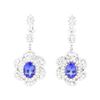 Image 1 : 11.90 ctw Tanzanite And Diamond Earrings - 18KT White Gold