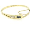 Image 2 : Antique Art Deco 14k Yellow Gold and Platinum Sapphire and Diamond Snake Bangle