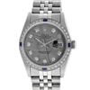 Image 2 : Rolex Mens Stainless Steel Meteorite Diamond And Sapphire Datejust Wristwatch