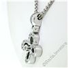 Image 3 : 14kt White Gold 0.44 ctw Diamond Open Flower Pendant Necklace