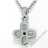 Image 5 : 14kt White Gold 0.44 ctw Diamond Open Flower Pendant Necklace
