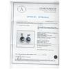 Image 3 : 14.2 ctw Sapphire and Diamond Earrings - 14KT White Gold