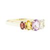 Image 1 : 3.00 ctw Rainbow-Colored Gemstone Ring - 10KT Yellow Gold