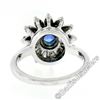 Image 9 : Vintage 14kt White Gold 0.90 ctw Round Sapphire and Diamond Flower Cluster Ring