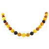 Image 1 : Twenty Inch Multi-Color Rounded Baltic Amber Bead Necklace