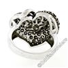 Image 9 : 10kt White Gold 3.10 ctw Brown and White Diamond Leaf Heart Cluster Ring
