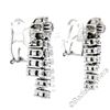 Image 5 : Vintage 18kt White Gold 2.45 ctw Round Diamond Bow Ribbon Dangle Earrings