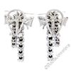 Image 6 : Vintage 18kt White Gold 2.45 ctw Round Diamond Bow Ribbon Dangle Earrings