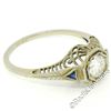 Image 3 : Antique Art Deco 18kt White Gold 0.46 ctw European Diamond Solitaire Filigree En