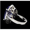 Image 3 : GIA Cert 11.93 ctw Tanzanite and Diamond Ring - 14KT White Gold